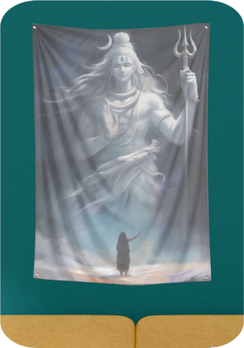 Divine Shiva Blessing Tapestry (35 x 45 Inches) – Soft, Lightweight & Perfect Gift for Shiva Devotees