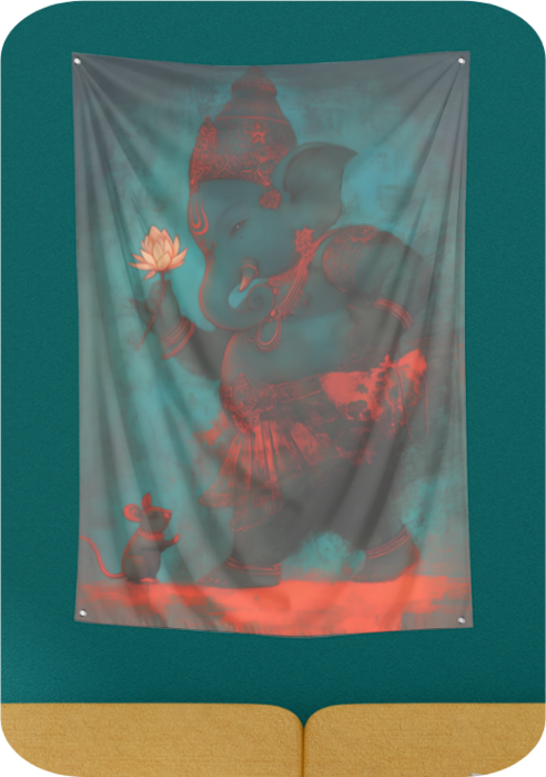 Walking Ganesha Tapestry (35 x 45 Inches) – Soft, Lightweight & Perfect Gift for Ganesha Devotees