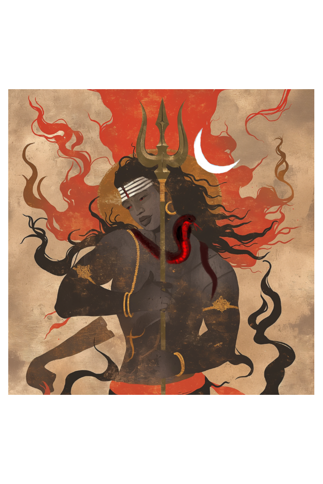 Veerabhadra Photo Frame | Furious Form of Shiva Photo Frame | Divine Power of Shiva | 14x14 Inch Frame