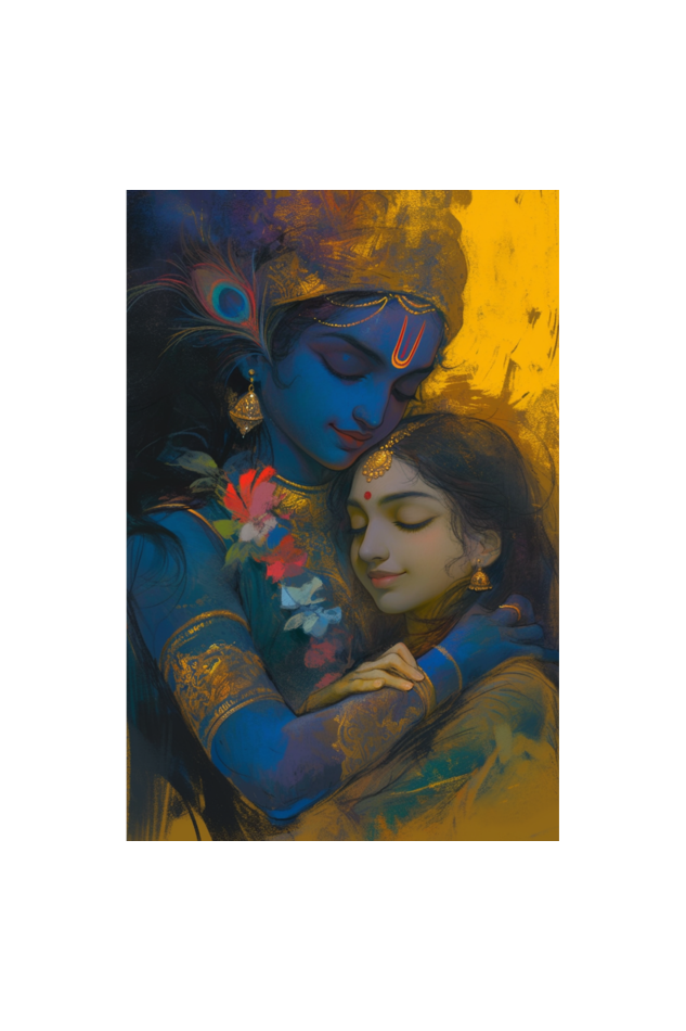 Radha Krishna Art 16x24 Inch Photo Frame | Perfect Marriage Gift | Divine Love Wall Decor