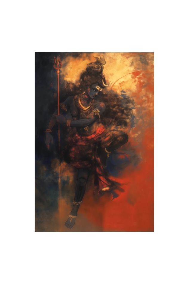 Samba Sada Shiva Photo Frame | 16x24 Inch Divine Wall Art | Glossy Print Protection