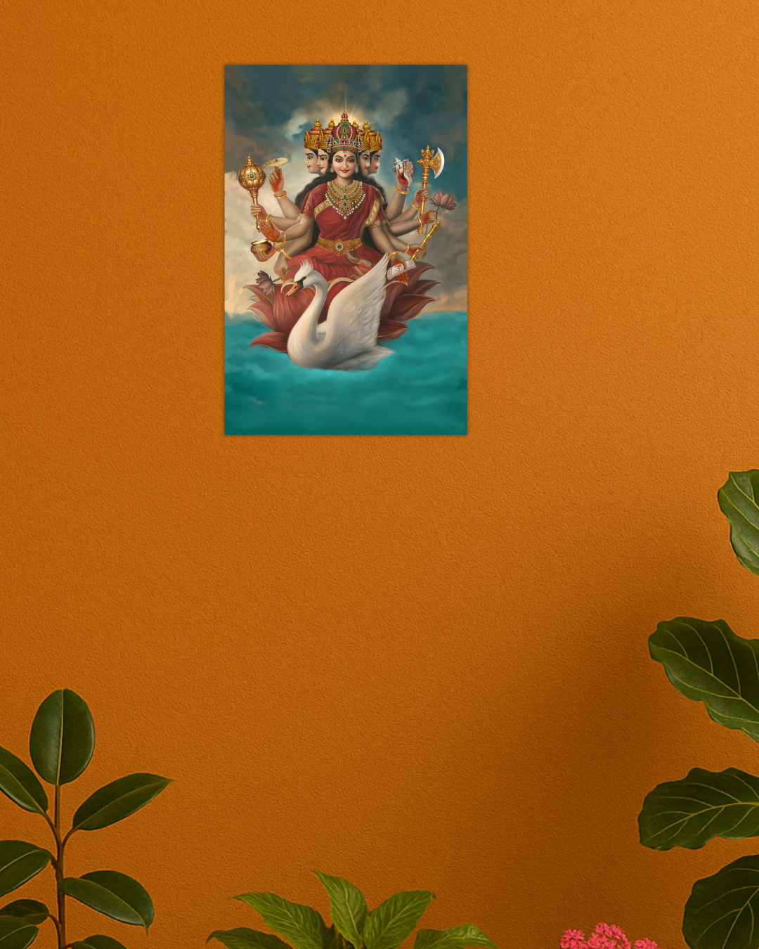 Gayatri Devi Poster – 300 GSM Spiritual Wall Art for Wisdom and Prosperity | Vastu Positive Decor