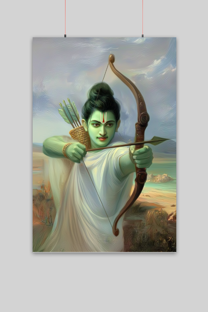 Shri Ram Poster | Lord Ram Blessing Wall Art | Spiritual Vastu Decor for Home & Temple