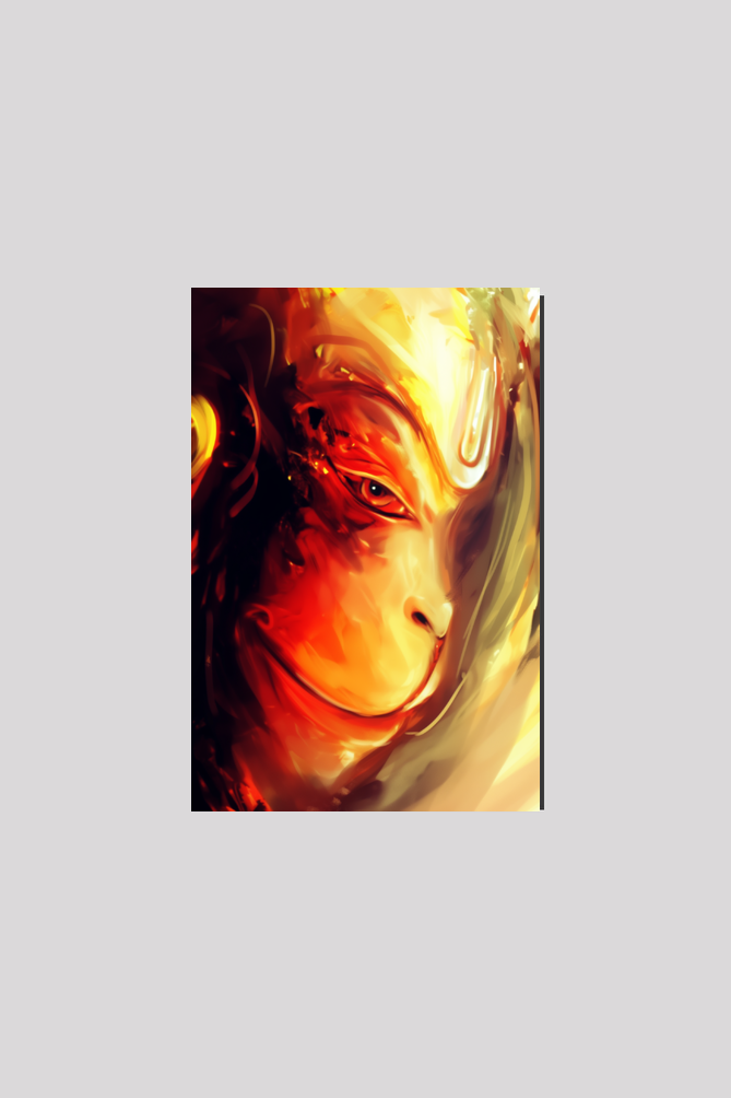 Lord Hanuman Digital Painting on Canvas – Divine Strength & Devotion for Your Sacred Space