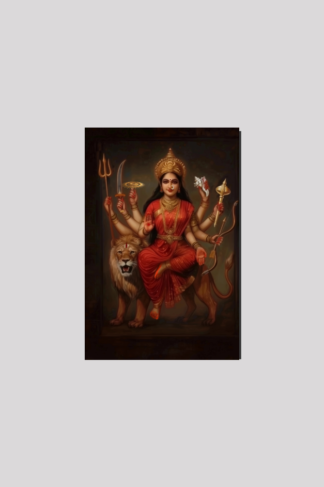 Durga Devi Photo Frame – Ambe Maa in Divine Grace | Powerful Goddess Durga Wall Art