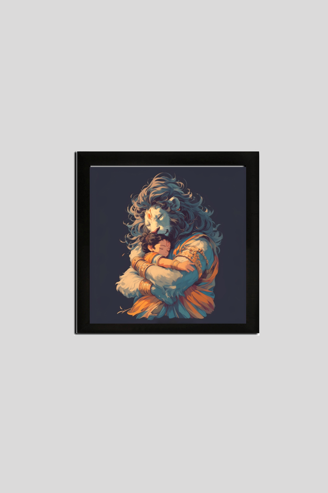 Narasimha Swamy hugging Prahlada Photo Frame | Perfect Gift for Narasimha Swamy Devotees | 300 GSM Glossy Finish