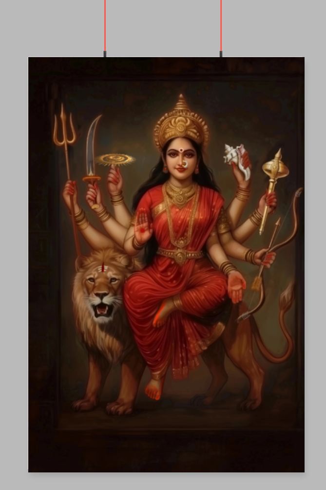 Durga Maa Poster | Divine Strength and Protection Wall Art | Vastu-Perfect for Pooja Room & Home Decor