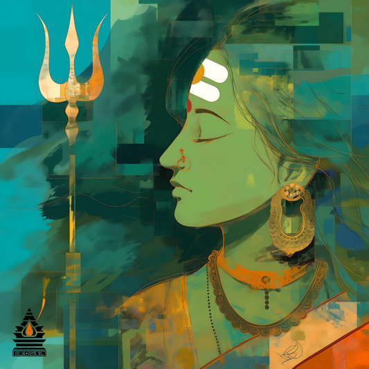 Devi Face Art | High-Resolution PNG | Spiritual Hindu Artwork Download