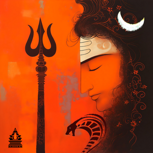 Lord Shiva Blessing Digital Art | High-Resolution PNG | Spiritual Hindu Artwork Download