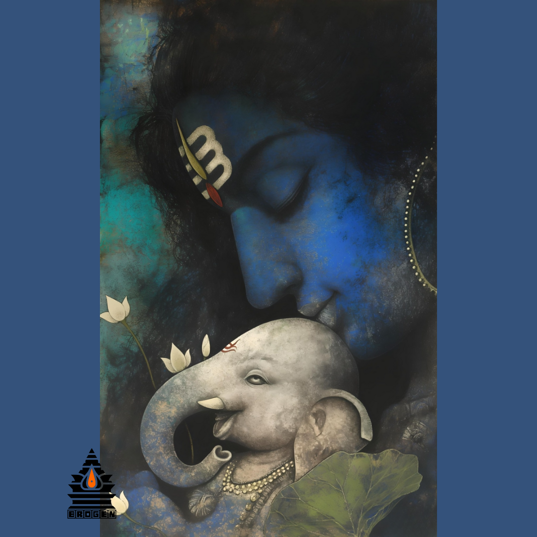 Lord Ganesh and Shiva HD | High-Resolution PNG | Spiritual Hindu Artwork Download