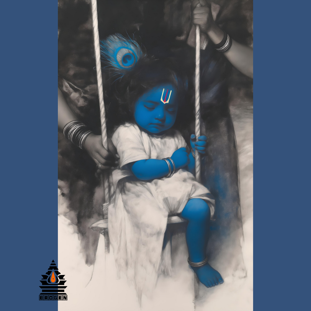 Cute Bal Gopal & Baby Krishna HD | High-Resolution PNG | Spiritual Hindu Artwork Download