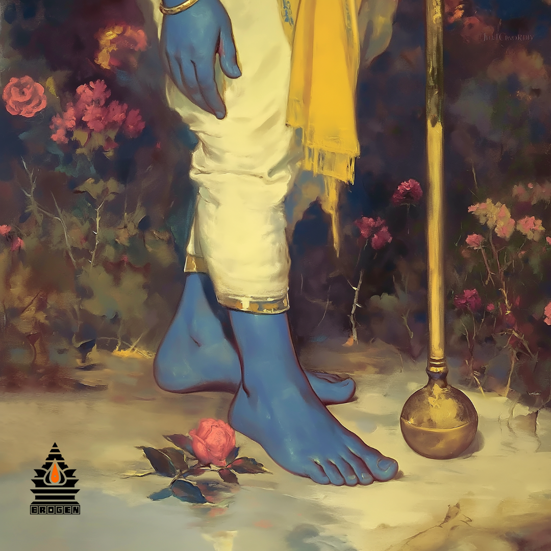 Lord Vishnu's Feet Digital Art | High-Resolution PNG | Spiritual Hindu Artwork Download