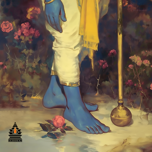 Lord Vishnu's Feet Digital Art | High-Resolution PNG | Spiritual Hindu Artwork Download