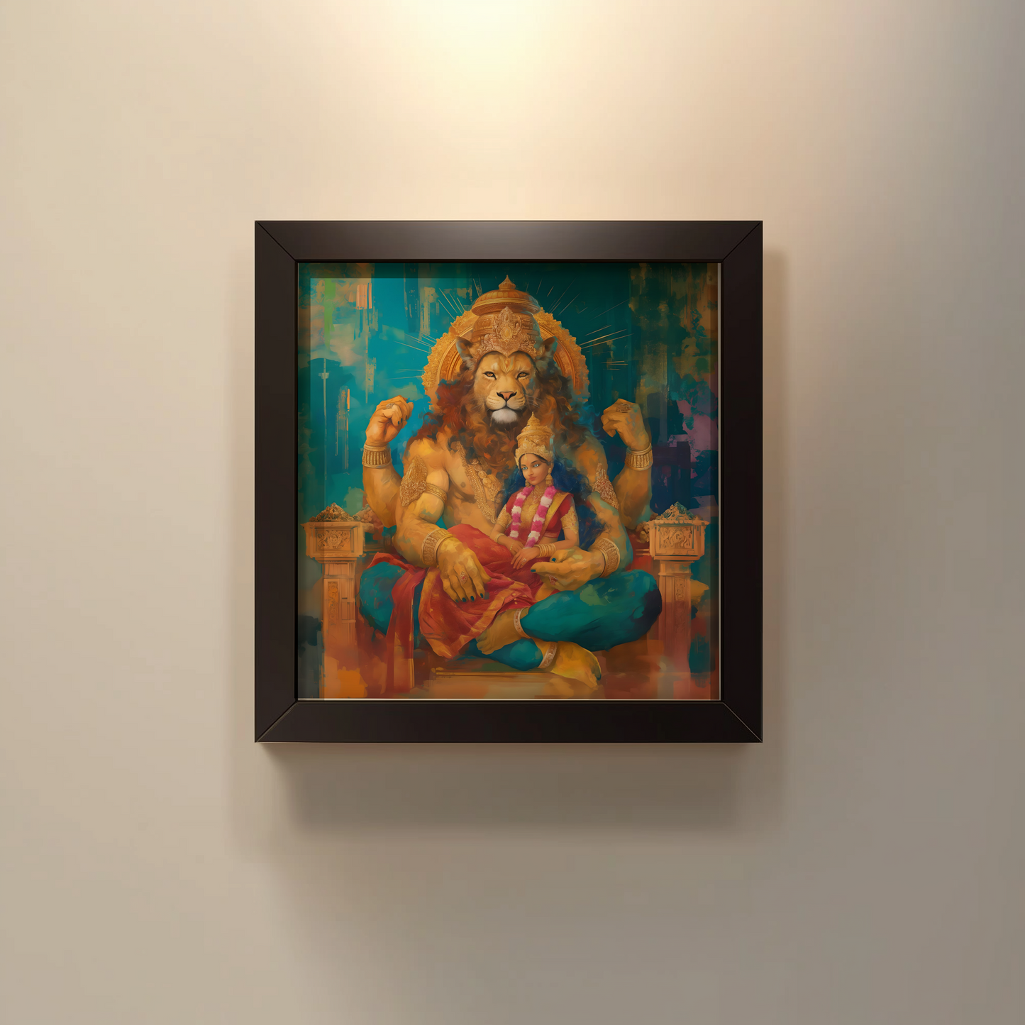 Lakshmi Narasimha Swamy Photo Frame | Perfect Gift for Devotees | 300 GSM Glossy Finish