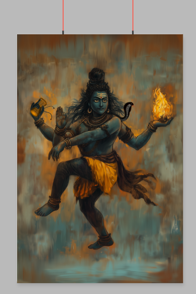 Nataraja Swamy – Shiv Tandav Poster | Cosmic Dance of Lord Shiva Wall Art