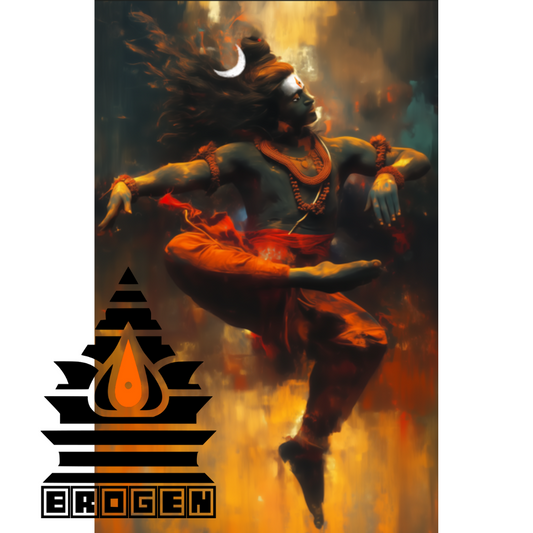 Shiva Tandava Digital Art - Fierce Cosmic Dance of Lord Shiva (1700x2600 Pixels)