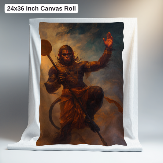 Lord Hanuman Digital Art Canvas Print Roll – 24x36 Inch