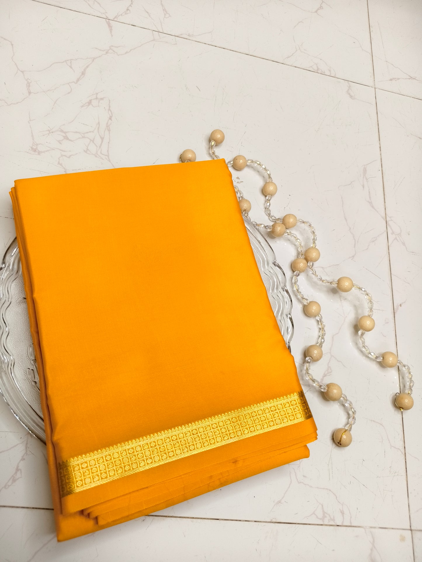 Vibrant Yellow Mysore Silk Saree – Pure Silk Saree for Weddings, Festive & Ethnic Wear