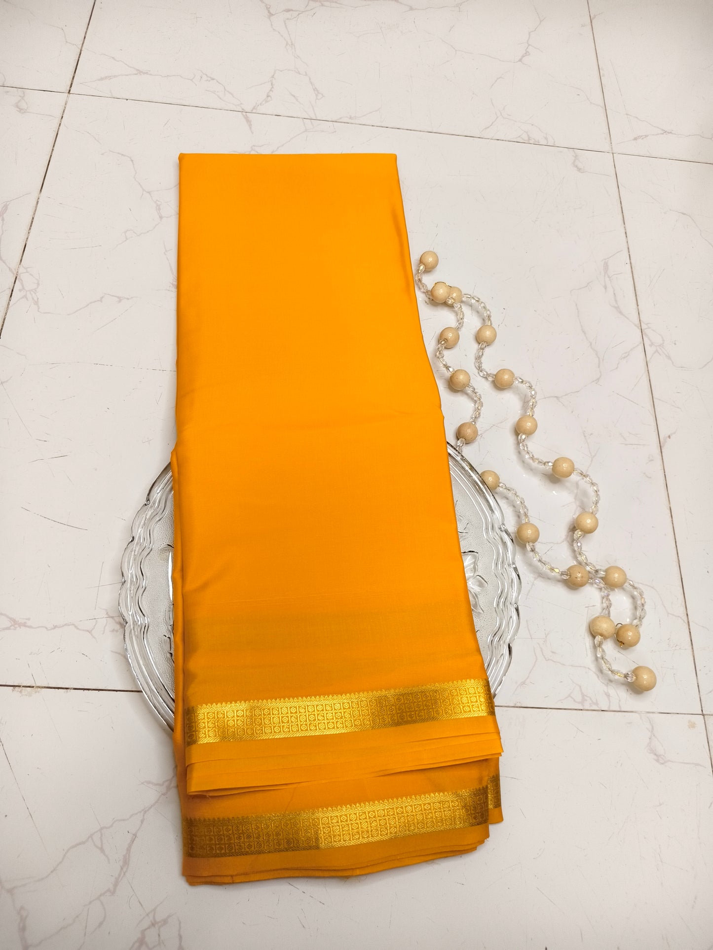 Vibrant Yellow Mysore Silk Saree – Pure Silk Saree for Weddings, Festive & Ethnic Wear