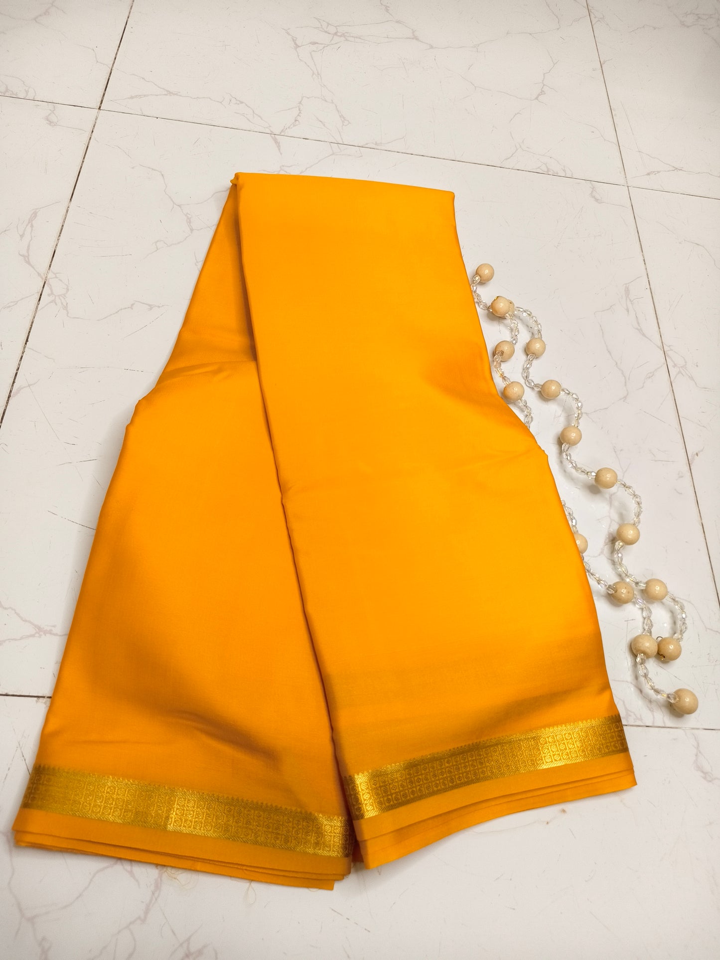 Vibrant Yellow Mysore Silk Saree – Pure Silk Saree for Weddings, Festive & Ethnic Wear