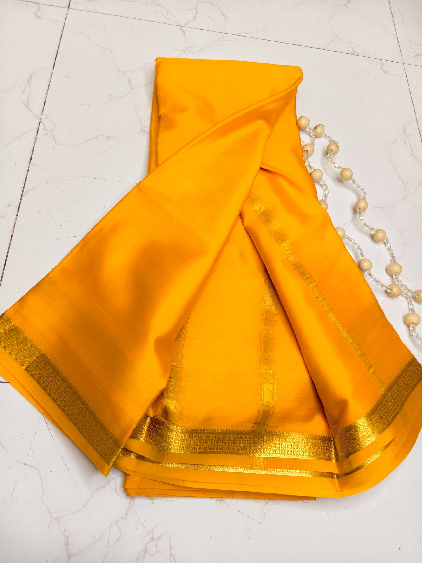Vibrant Yellow Mysore Silk Saree – Pure Silk Saree for Weddings, Festive & Ethnic Wear