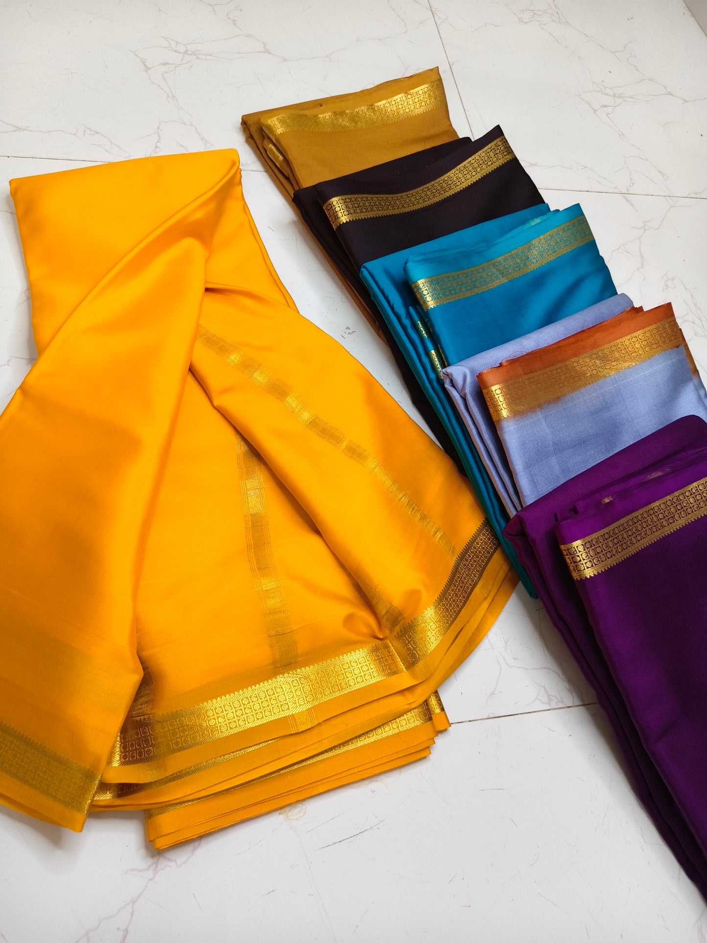 Vibrant Yellow Mysore Silk Saree – Pure Silk Saree for Weddings, Festive & Ethnic Wear
