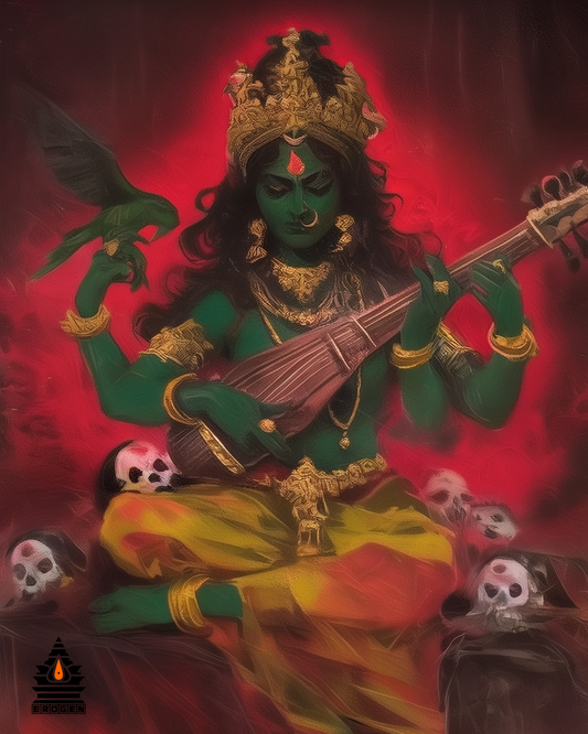 Matangi Devi Digital Art | High-Resolution PNG | Spiritual Hindu Artwork Download