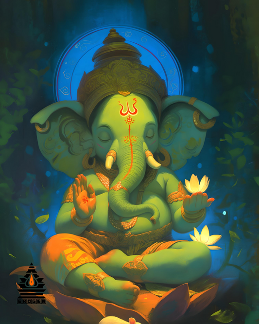 Divine Digital Download of Lord Ganesha Art - High-Resolution Spiritual Artwork