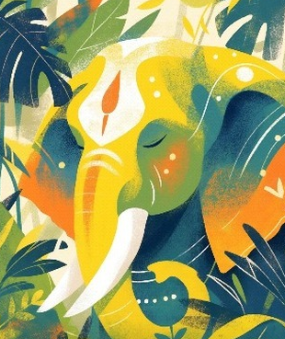 Sacred Abstraction: Sri Ganesha - Digital Art (2048x2048 PNG)