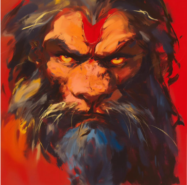 Divine and Powerful Face of Hindu God Hanuman: High-Resolution Digital Art for Home Decor and Spiritual Inspiration