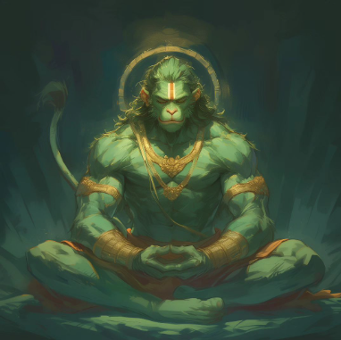 Digital Download: Meditative Hanuman - High-Resolution Artwork