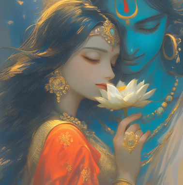 High-Resolution Digital Art of Radha Krishna - Instant Download