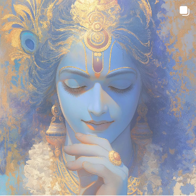 High-Resolution Digital Face Art of Sri Krishna - Instant Download