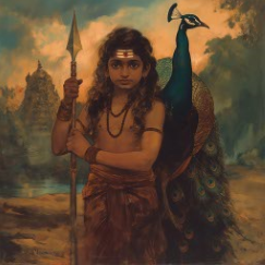 High-Resolution Digital Art of Hindu God Murugan - Instant Download