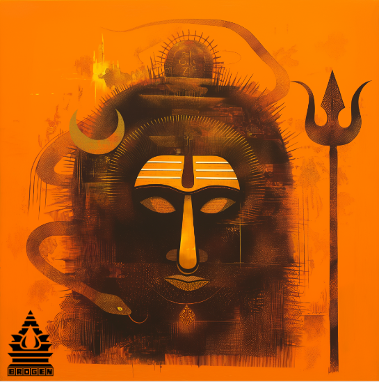 Digital Abstract Art of Shiva Linga - High-Resolution Downloadable PNG