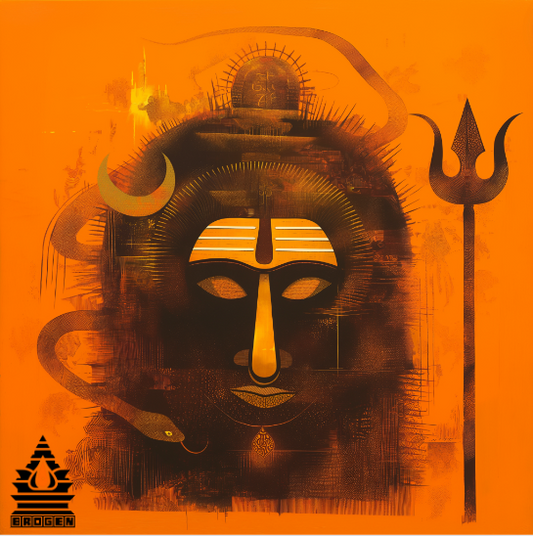 Digital Abstract Art of Shiva Linga - High-Resolution Downloadable PNG
