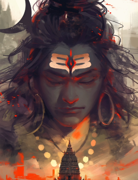 Divine Digital Face Art of Lord Shiva - High-Resolution PNG File