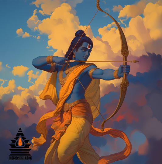 Digital Art of Hindu God Sri Ram - High-Resolution PNG Download