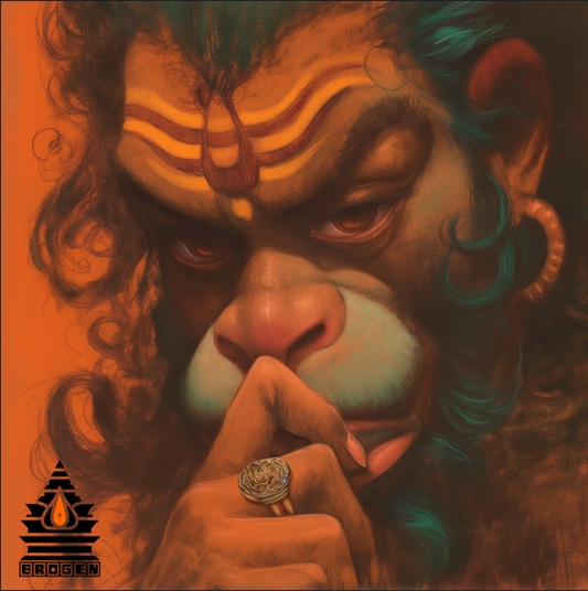 Digital Art of Bajrangbali - High-Resolution Hanuman Blessings Download