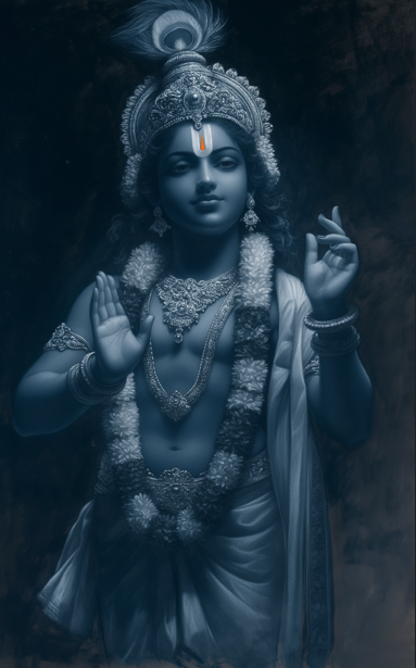 Enchanting Digital Art of Lord Krishna - High-Resolution Spiritual Masterpiece