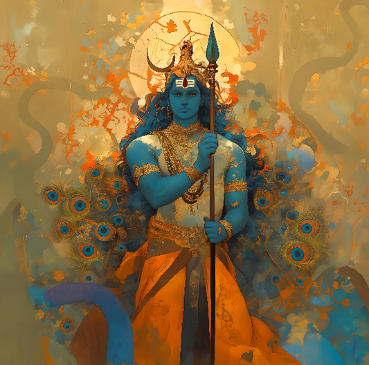 Lord Muruga Digital Art | High-Resolution PNG | Spiritual Hindu Artwork Download