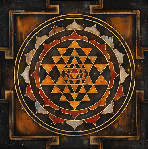 Set of Two Sri Chakra Digital Artworks – High-Resolution Spiritual Decor | 8500x8500 Pixels, 300 DPI