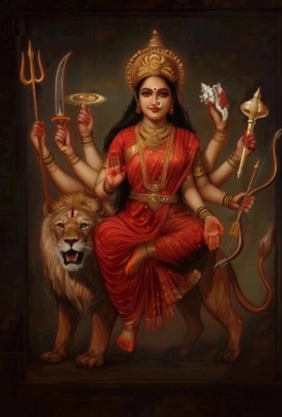 Durga Maa Digital Art Download | Divine Feminine Power Illustration