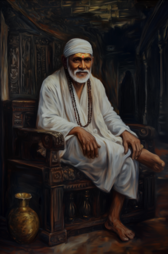 Sai Baba Digital Art, hd image download – Divine Blessings of Shirdi Sai | Spiritual Wall Decor Download