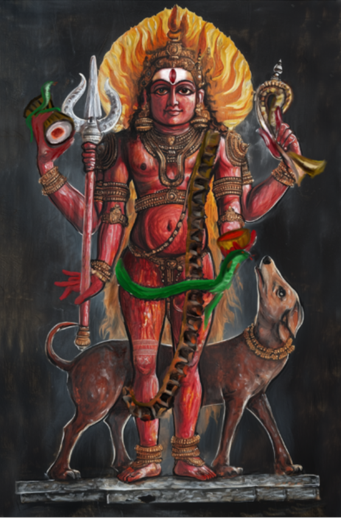 Kaal Bhairav Digital Art – Fierce Protector Form of Lord Shiva | High-Resolution Spiritual Download
