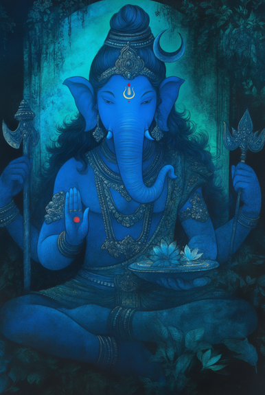Lord Ganesha Digital Art hd Download | 1700x2600 Pixels | Auspicious Wall Decor for Devotees