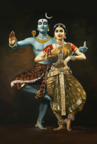 Shiva Parvathi Art Digital Download | Divine Hindu Art | 300 DPI High-Resolution File for Large Prints