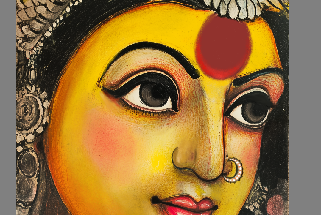 Graceful Eyes of Maa Durga Abstract Poster – 300 GSM Divine Wall Art | Strength and Protection Decor