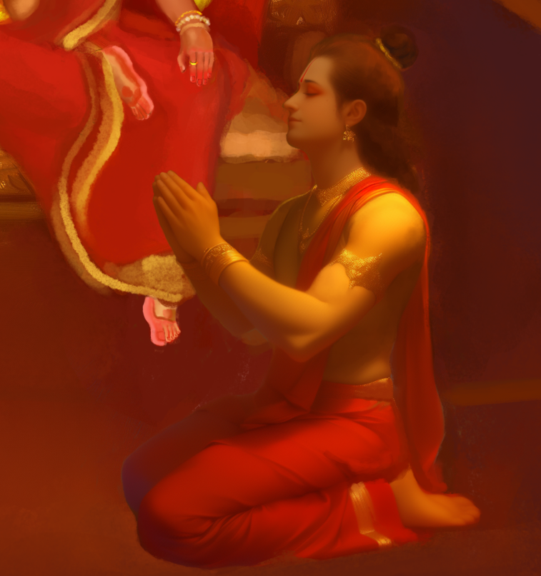 Sri Rama Darbar Art Digital Download | Lord Rama, Sita, Lakshmana & Hanuman | 300 DPI High-Resolution Hindu Wall Art