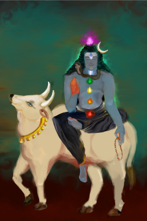 Lord Shiva on Nandi | hd Digital Art | Mahadev Spiritual Artwork | HD image Download